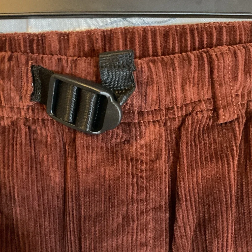 New Men's Corduroy Pull‎ On Pants With Belt Size XS-barnwood Brown-original Use